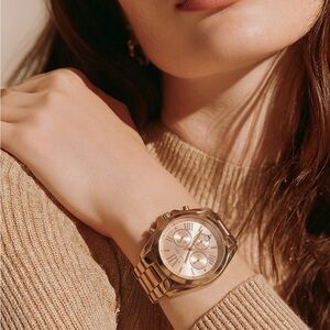 Michael Kors Bradshaw Rose Gold Pink Chronograph Watch